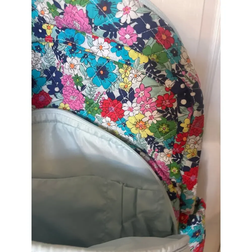 Vera Bradley Essential Backpack in the vibrant Far Out Floral pattern
